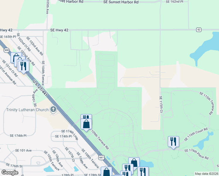 map of restaurants, bars, coffee shops, grocery stores, and more near 11019 South East 170TH Lane Road in Summerfield