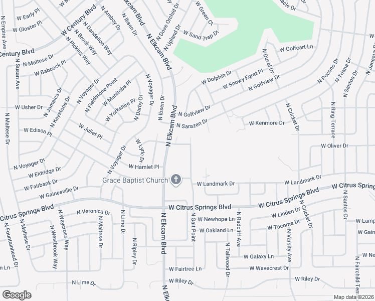 map of restaurants, bars, coffee shops, grocery stores, and more near 7590 North Galt Point in Citrus Springs