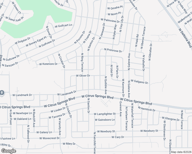 map of restaurants, bars, coffee shops, grocery stores, and more near 7721 North Janeaux Drive in Citrus Springs
