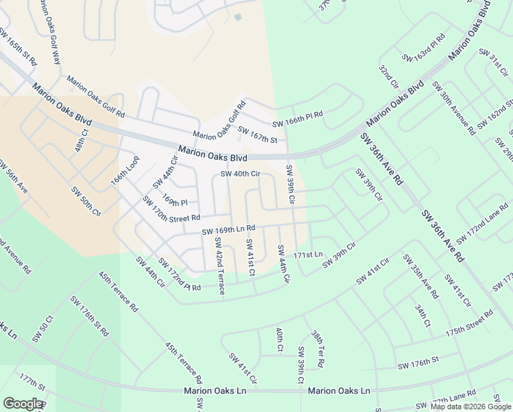map of restaurants, bars, coffee shops, grocery stores, and more near 16950 Southwest 41st Court in Ocala