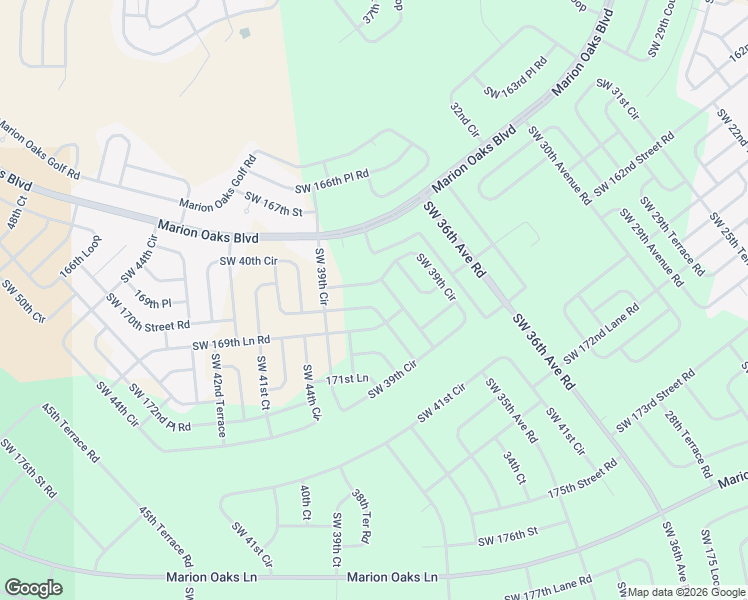 map of restaurants, bars, coffee shops, grocery stores, and more near 16977 Southwest 41st Avenue Road in Ocala