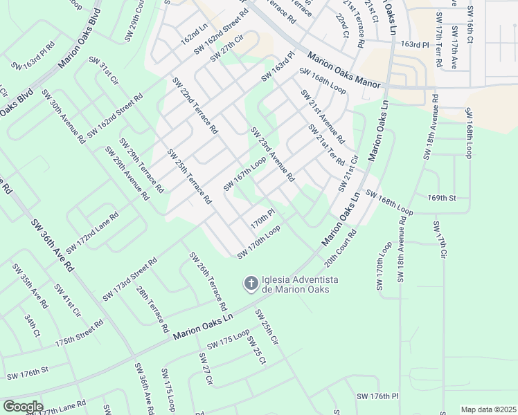 map of restaurants, bars, coffee shops, grocery stores, and more near 2532 Southwest 168th Place in Ocala