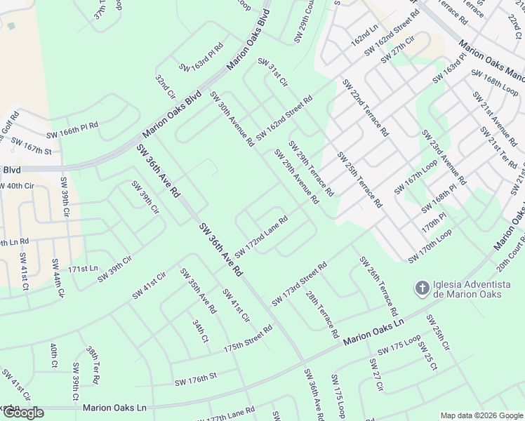 map of restaurants, bars, coffee shops, grocery stores, and more near 3191 Southwest 170th Place in Ocala