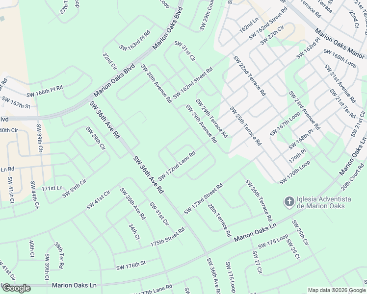 map of restaurants, bars, coffee shops, grocery stores, and more near 3191 Southwest 170th Place in Ocala