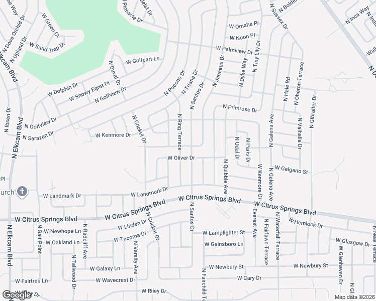 map of restaurants, bars, coffee shops, grocery stores, and more near 7698 North Santos Drive in Citrus Springs