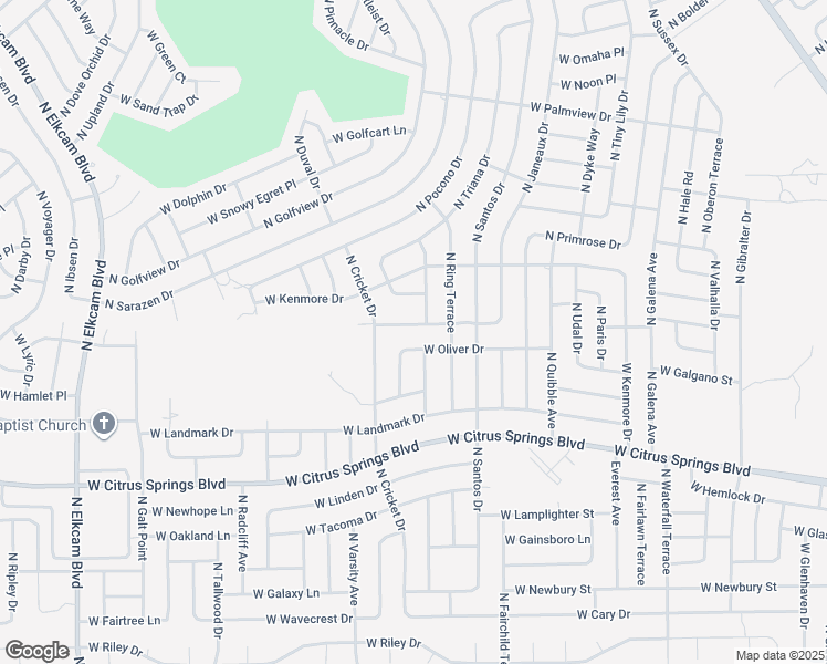 map of restaurants, bars, coffee shops, grocery stores, and more near 1836 West Quaker Lane in Citrus Springs