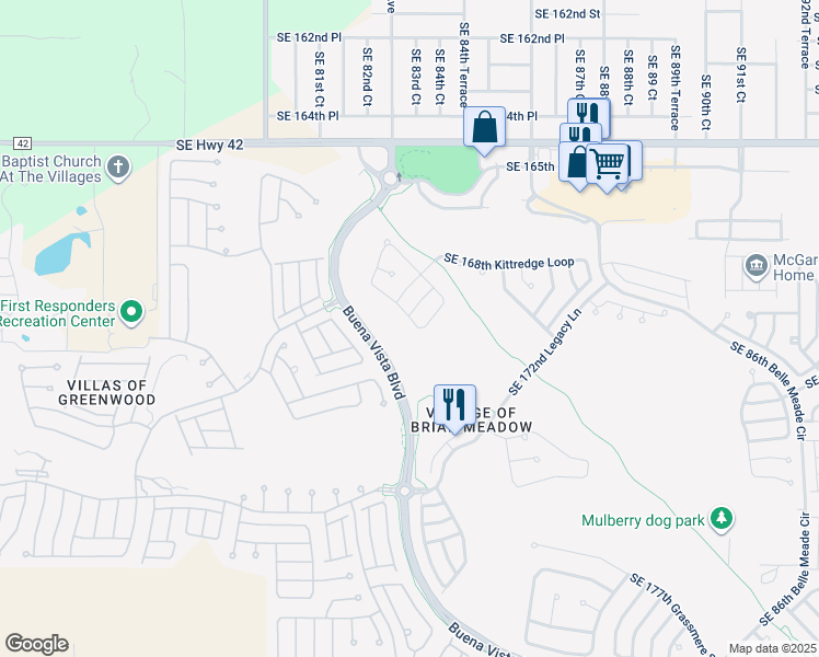 map of restaurants, bars, coffee shops, grocery stores, and more near 16919 Southeast 84th Colerain Circle in The Villages