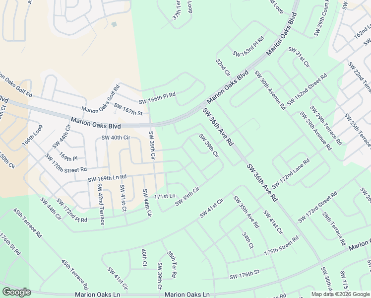 map of restaurants, bars, coffee shops, grocery stores, and more near 16977 Southwest 41st Avenue Road in Ocala