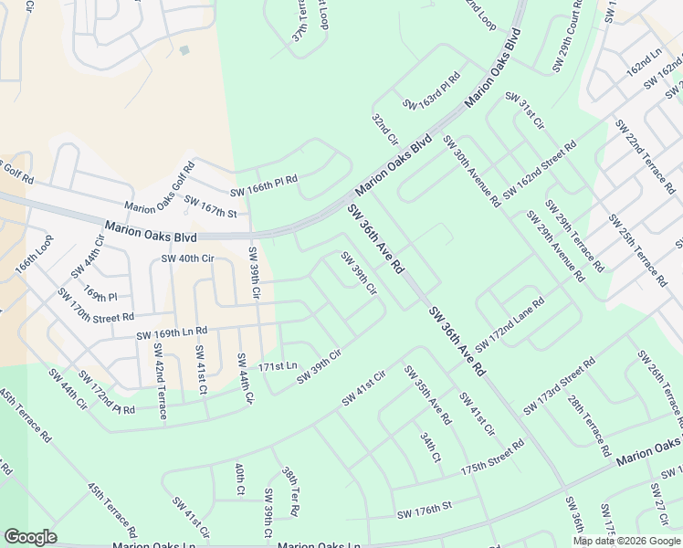 map of restaurants, bars, coffee shops, grocery stores, and more near 16900 Southwest 37th Court in Ocala