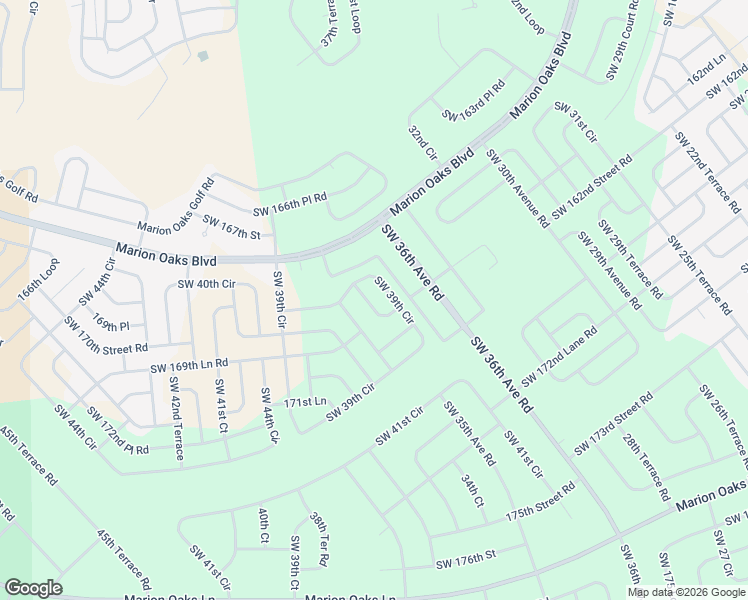 map of restaurants, bars, coffee shops, grocery stores, and more near 16900 Southwest 37th Court in Ocala
