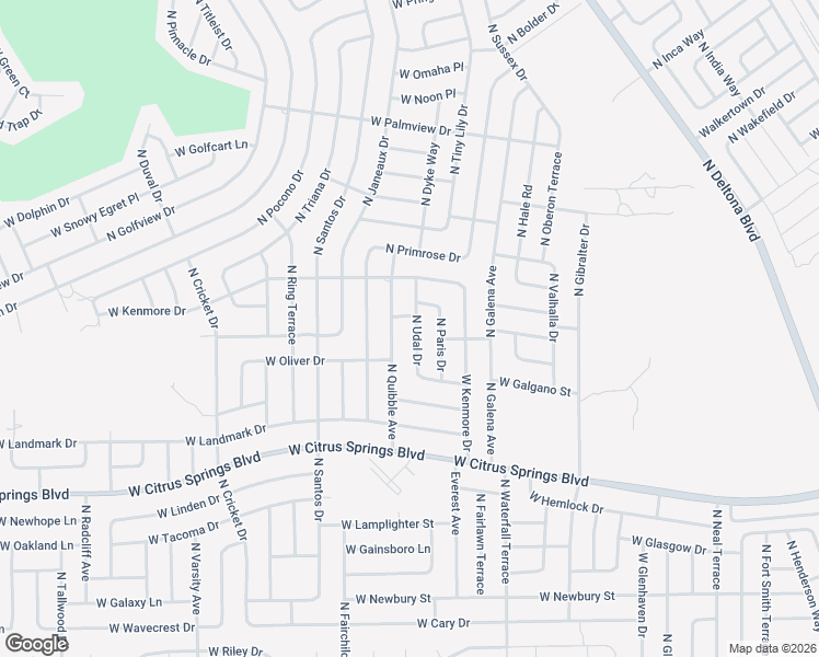 map of restaurants, bars, coffee shops, grocery stores, and more near 7691 North Udal Drive in Citrus Springs
