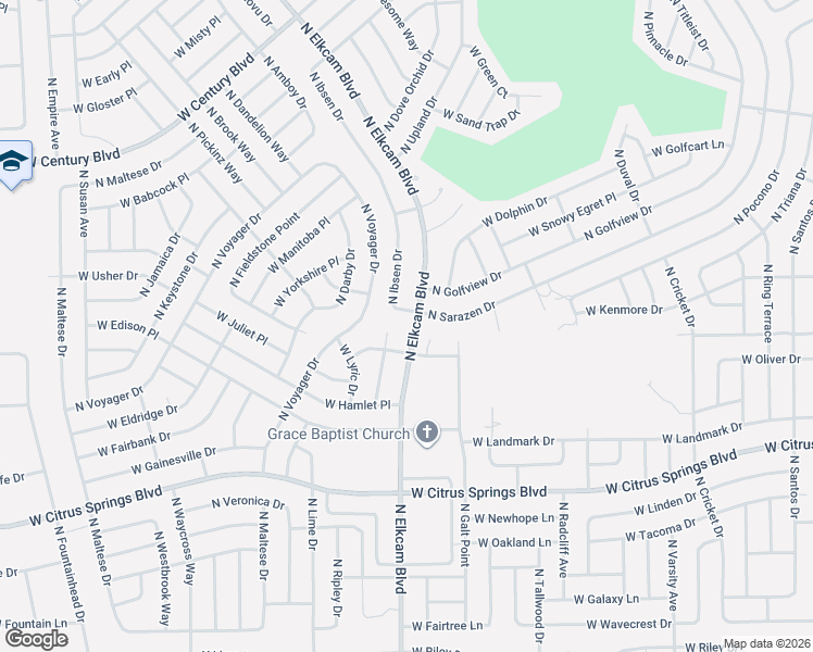 map of restaurants, bars, coffee shops, grocery stores, and more near 2667 West Shaw Place in Citrus Springs