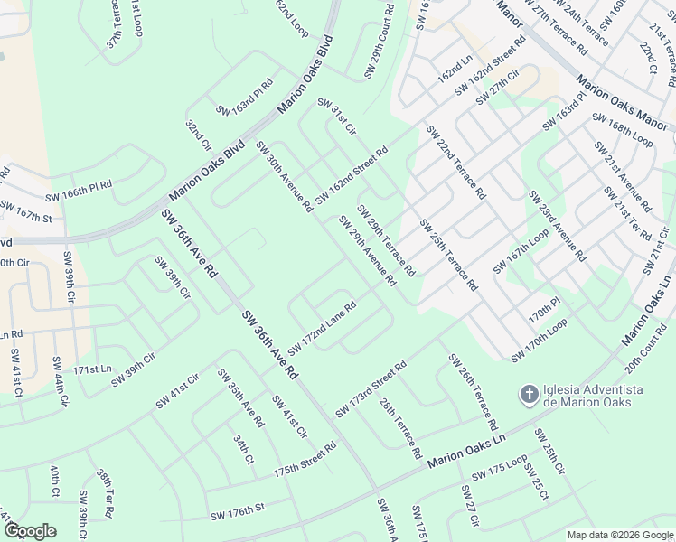 map of restaurants, bars, coffee shops, grocery stores, and more near 16791 Southwest 30th Avenue Road in Ocala
