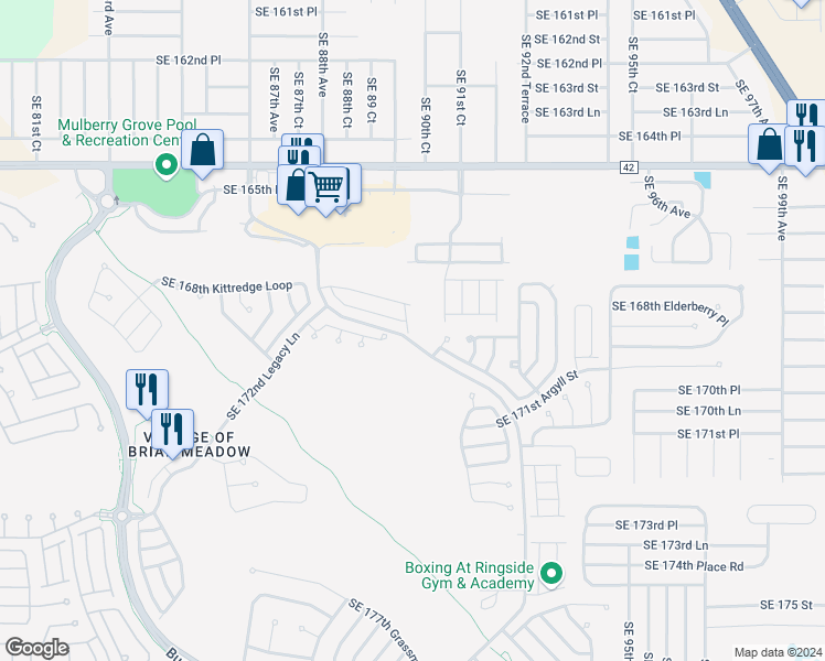 map of restaurants, bars, coffee shops, grocery stores, and more near 16875 Southeast 90th Rainwood Avenue in The Villages