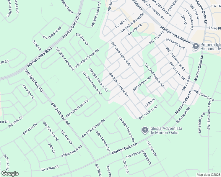 map of restaurants, bars, coffee shops, grocery stores, and more near 2878 Southwest 172nd Lane Road in Ocala