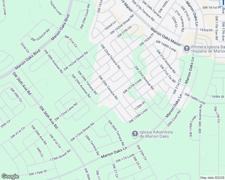 map of restaurants, bars, coffee shops, grocery stores, and more near 2685 Southwest 165th Street Road in Ocala
