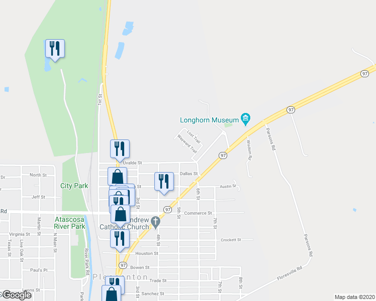 map of restaurants, bars, coffee shops, grocery stores, and more near 1845 Wayward Trail in Pleasanton