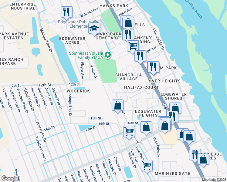 map of restaurants, bars, coffee shops, grocery stores, and more near 333 West Marion Avenue in Edgewater