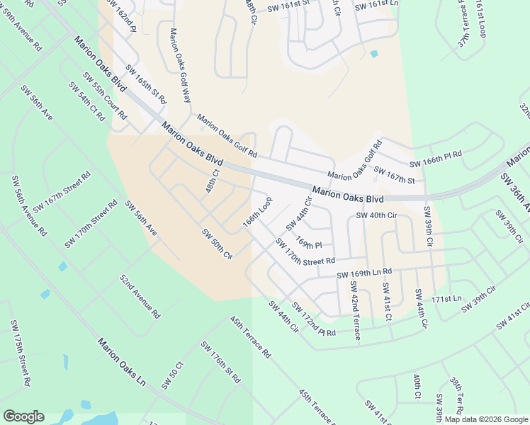 map of restaurants, bars, coffee shops, grocery stores, and more near 4843 166th Loop in Ocala