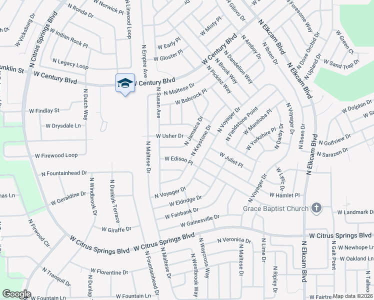 map of restaurants, bars, coffee shops, grocery stores, and more near 7851 North Jamaica Drive in Citrus Springs