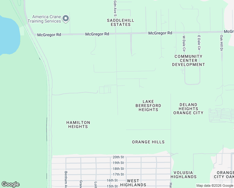 map of restaurants, bars, coffee shops, grocery stores, and more near 4537 South Spring Garden Avenue in DeLand