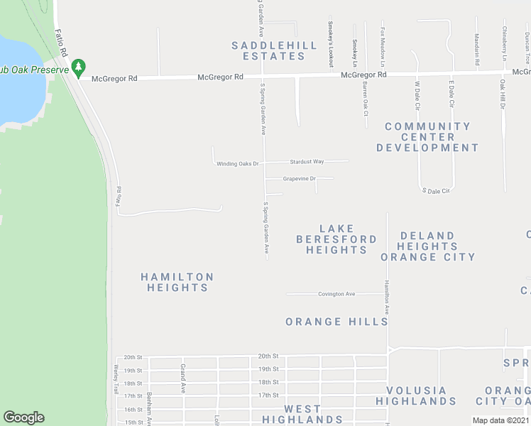 map of restaurants, bars, coffee shops, grocery stores, and more near 4667 South Spring Garden Avenue in DeLand