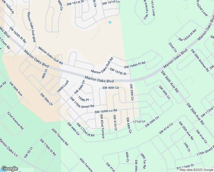map of restaurants, bars, coffee shops, grocery stores, and more near 16927 Southwest 40th Circle in Ocala
