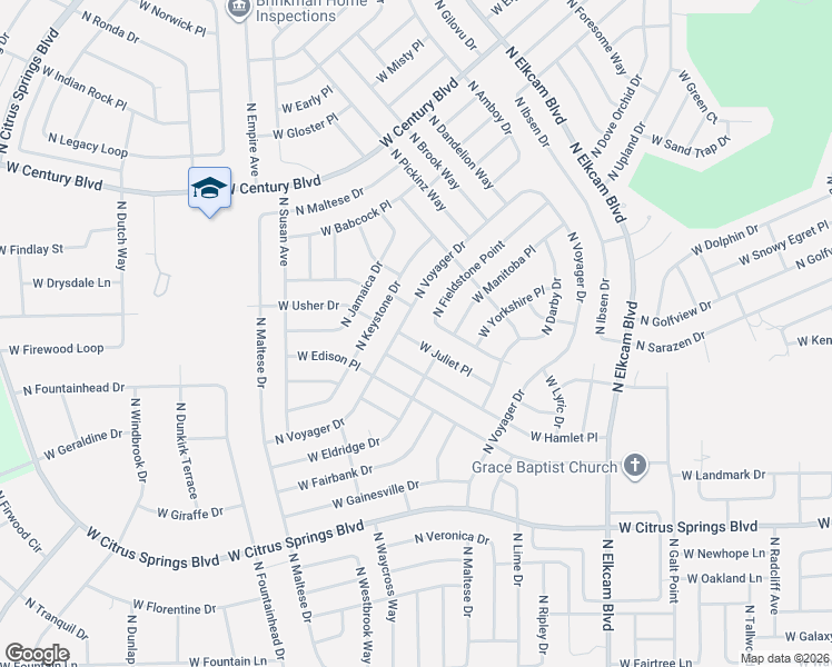 map of restaurants, bars, coffee shops, grocery stores, and more near 3119 West Juliet Place in Citrus Springs