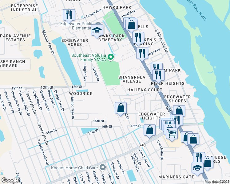 map of restaurants, bars, coffee shops, grocery stores, and more near 333 West Marion Avenue in Edgewater