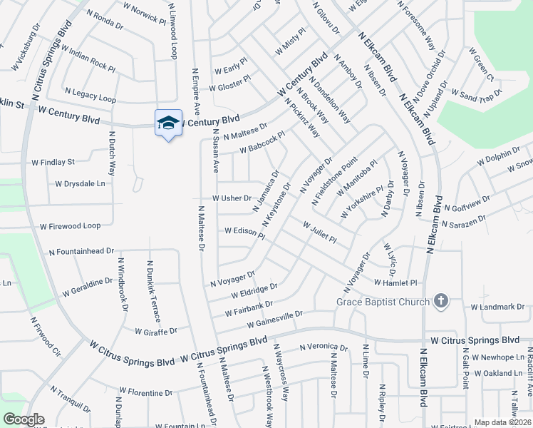 map of restaurants, bars, coffee shops, grocery stores, and more near 7811 North Keystone Drive in Citrus Springs