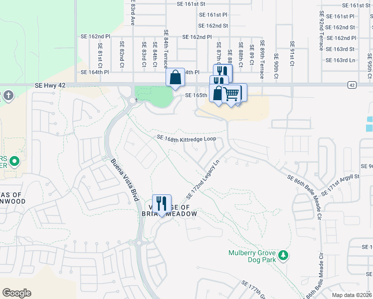 map of restaurants, bars, coffee shops, grocery stores, and more near 16821 Southeast 85th Sapelo Court in The Villages