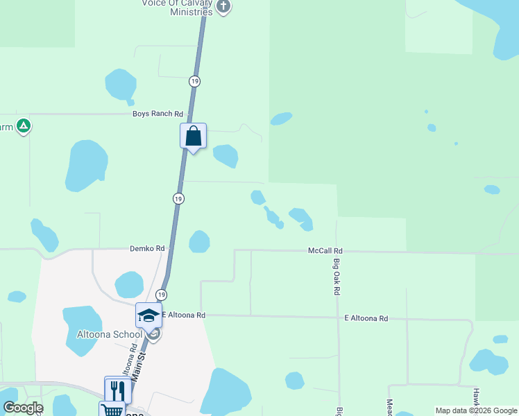 map of restaurants, bars, coffee shops, grocery stores, and more near 19735 McCall Road in Altoona
