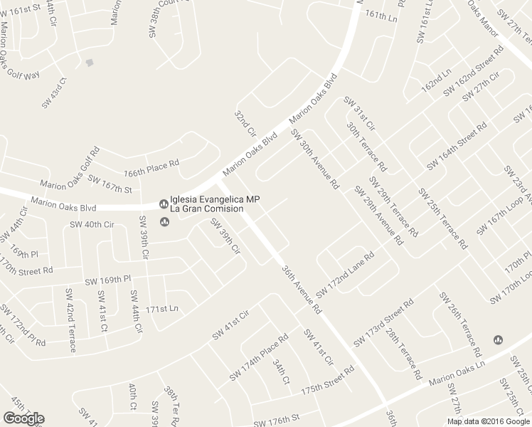 map of restaurants, bars, coffee shops, grocery stores, and more near 168th Street in Ocala