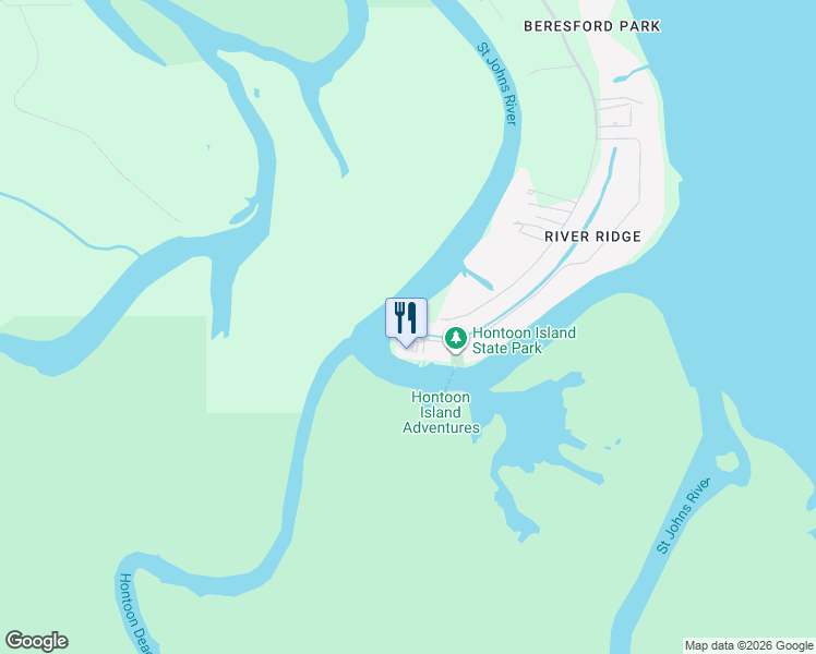 map of restaurants, bars, coffee shops, grocery stores, and more near 2315 Hontoon Road in DeLand