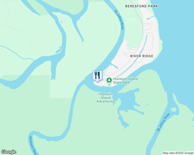 map of restaurants, bars, coffee shops, grocery stores, and more near 2329 River Ridge Road in DeLand
