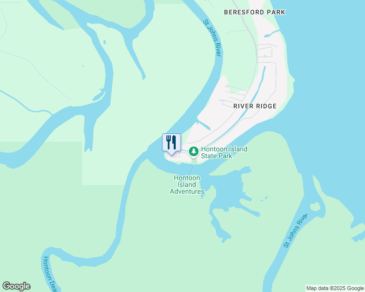 map of restaurants, bars, coffee shops, grocery stores, and more near 2311 Hontoon Road in DeLand