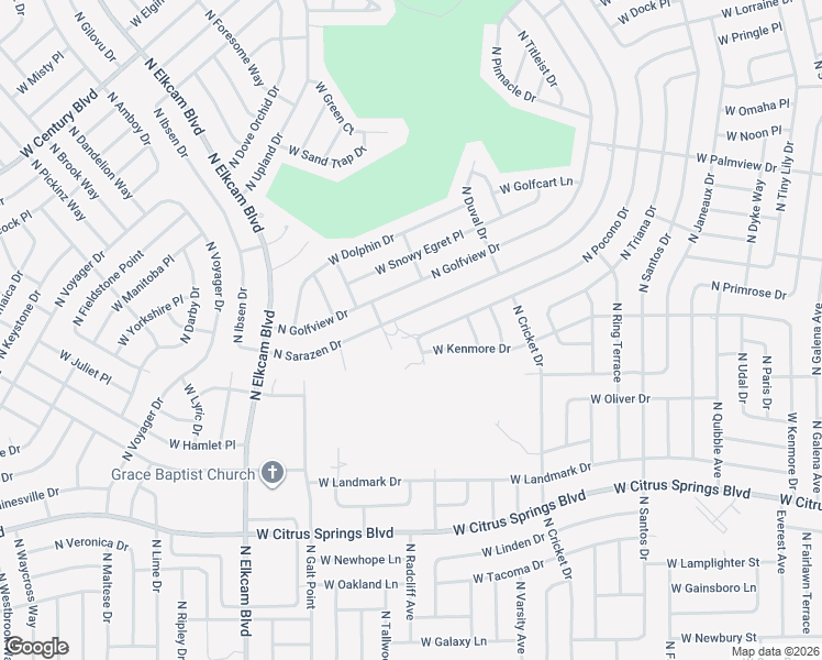 map of restaurants, bars, coffee shops, grocery stores, and more near 7808 North Pocono Drive in Citrus Springs