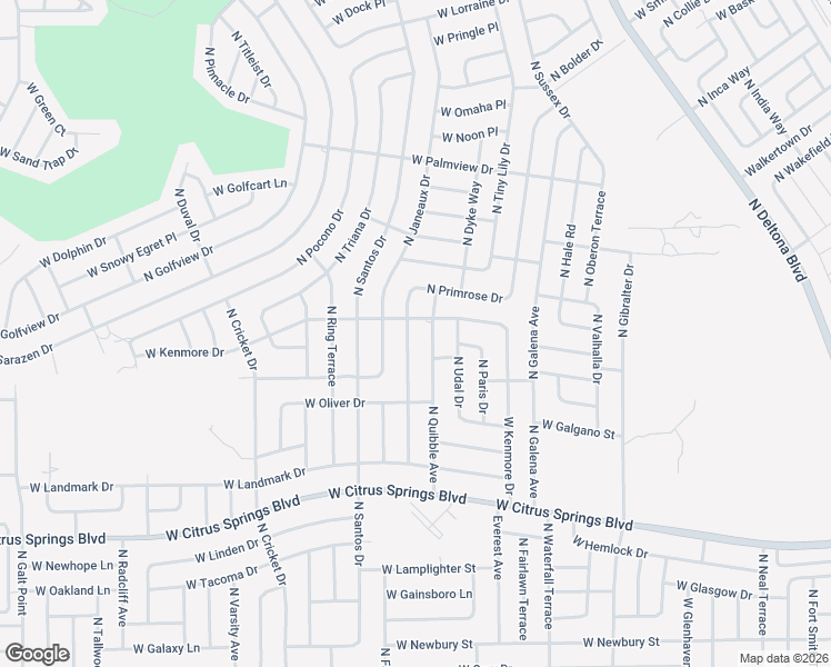 map of restaurants, bars, coffee shops, grocery stores, and more near 7788 North Quibble Avenue in Citrus Springs