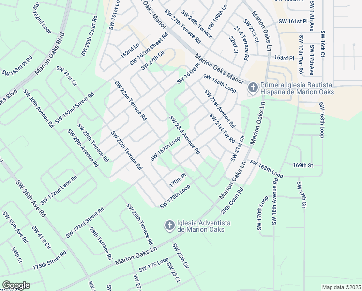 map of restaurants, bars, coffee shops, grocery stores, and more near 2463 Southwest 168th Loop in Ocala