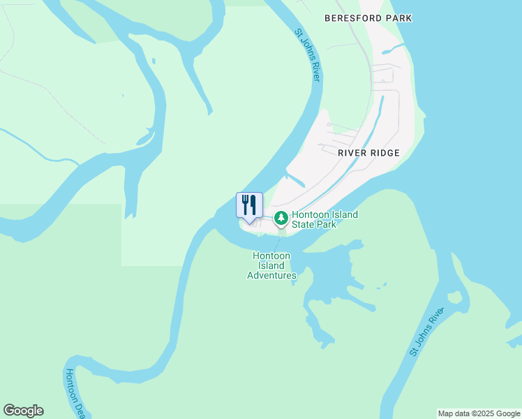 map of restaurants, bars, coffee shops, grocery stores, and more near 2315 Hontoon Road in DeLand