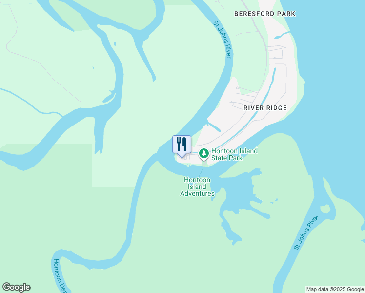 map of restaurants, bars, coffee shops, grocery stores, and more near 2315 Hontoon Road in DeLand