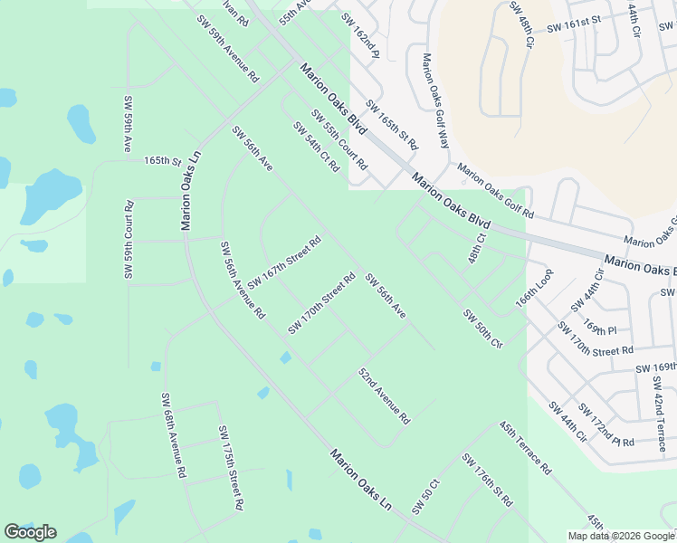map of restaurants, bars, coffee shops, grocery stores, and more near 5305 Southwest 170 Street Road in Ocala