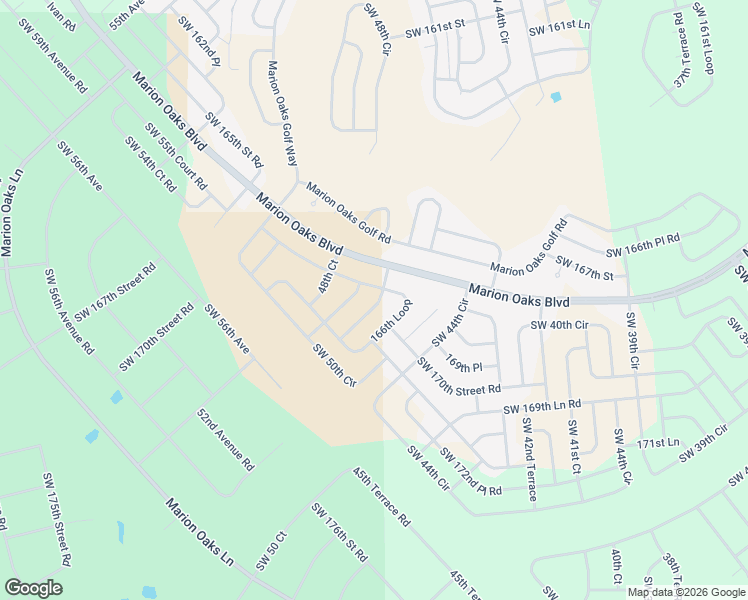 map of restaurants, bars, coffee shops, grocery stores, and more near 16835 Southwest 47th Avenue Road in Ocala