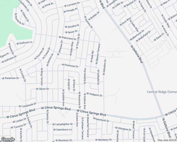 map of restaurants, bars, coffee shops, grocery stores, and more near 7891 North Galena Avenue in Citrus Springs