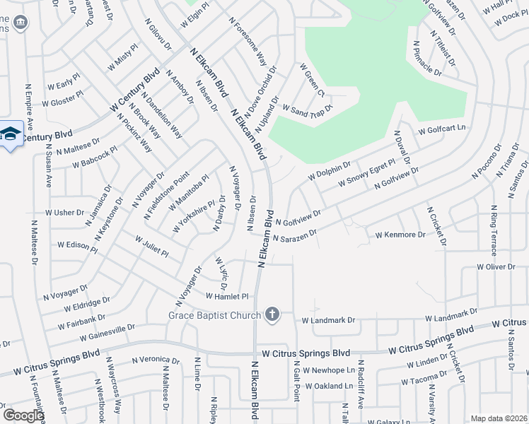 map of restaurants, bars, coffee shops, grocery stores, and more near 7909 North Ibsen Drive in Citrus Springs