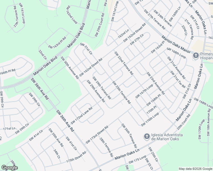 map of restaurants, bars, coffee shops, grocery stores, and more near 2850 Southwest 164th Street Road in Ocala