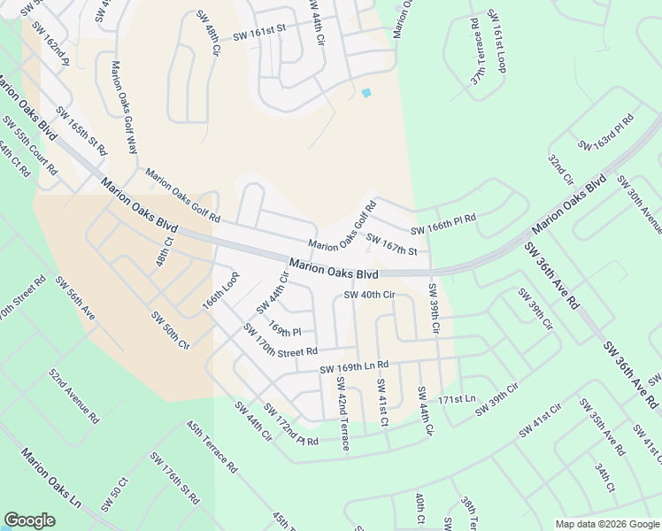 map of restaurants, bars, coffee shops, grocery stores, and more near 16775 Southwest 43rd Terrace Road in Ocala