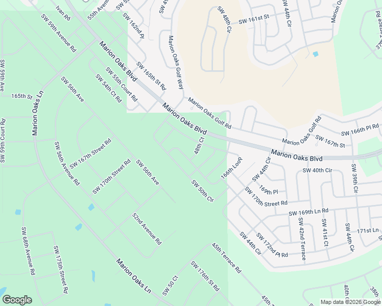 map of restaurants, bars, coffee shops, grocery stores, and more near 4986 166th Loop in Ocala