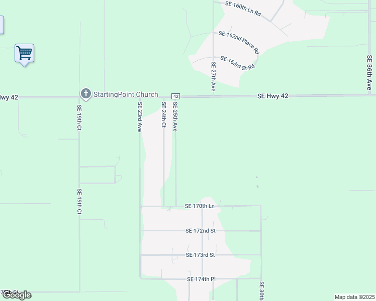 map of restaurants, bars, coffee shops, grocery stores, and more near 16777 Southeast 25th Avenue in Summerfield