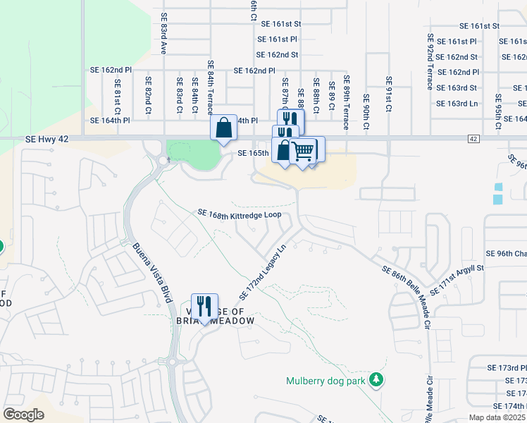 map of restaurants, bars, coffee shops, grocery stores, and more near 8569 Southeast 168th Kittredge Loop in The Villages